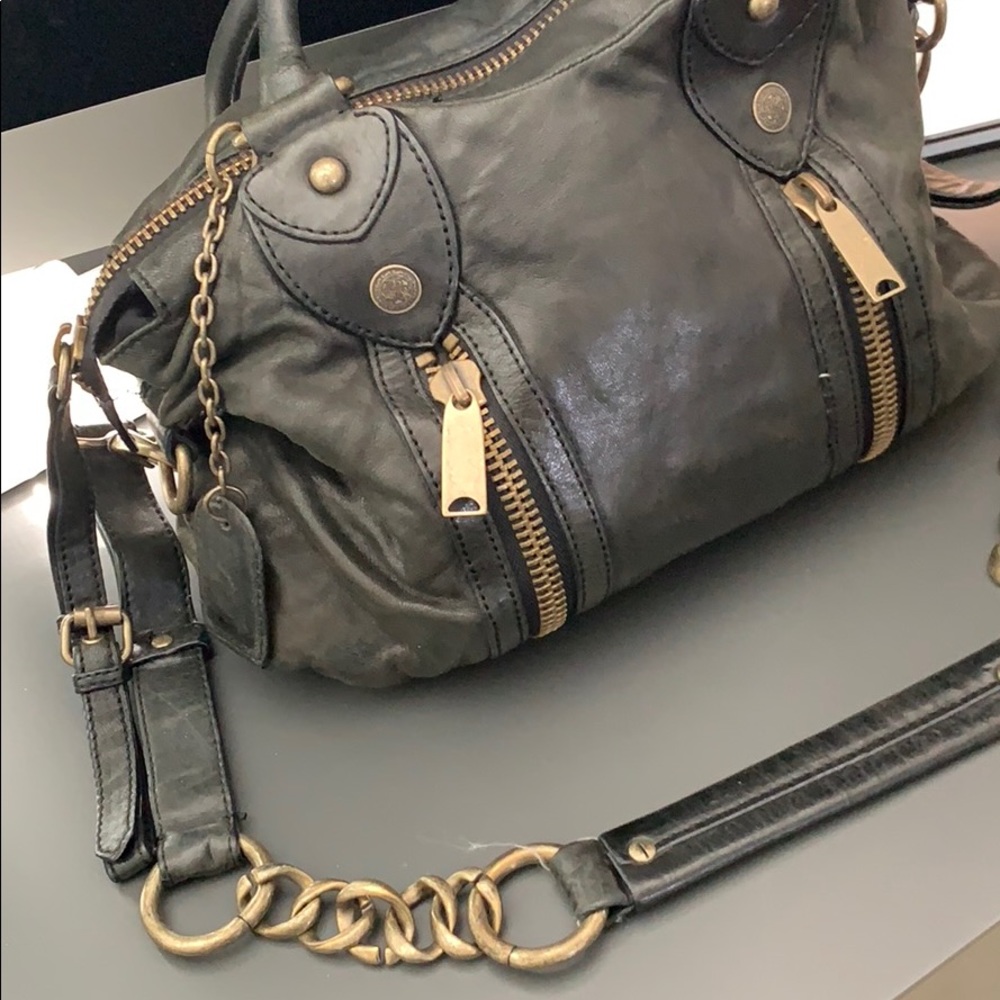 RARE 90’s Vintage Cynthia Rowley Black Leather Bag - Picture 2 of 4